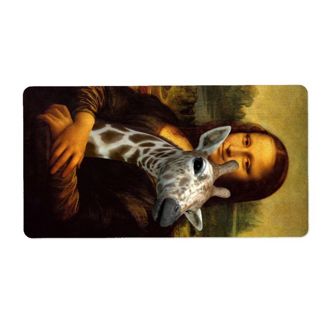 Etiqueta Mona Lisa ama Girafas (Frente)