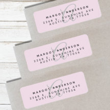 Mongoram Chic Script Letra Maiúscula Roxo Endereço