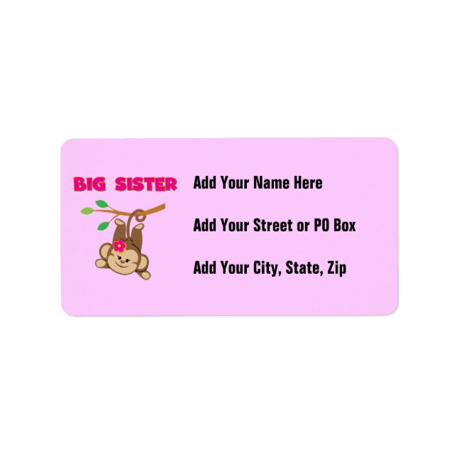 Etiqueta Monkey Big Sister (Frente)
