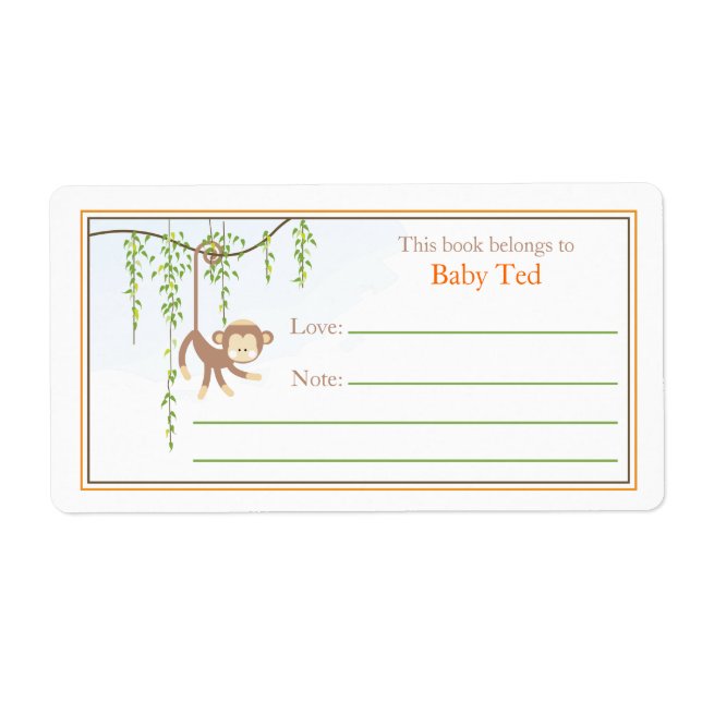 Etiqueta Monkey Bookplate (Frente)