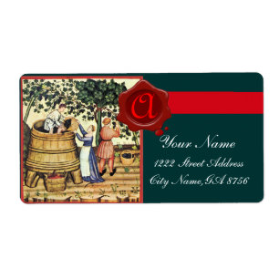 ETIQUETA MONOGRAMA ANTIGO DO SELO DA CERA DA COLHEITA DO