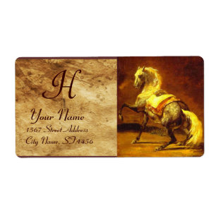 Etiqueta MONOGRAMA CINZENTO DAPPLED do CAVALO, marrom,