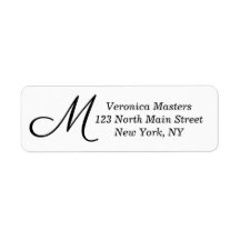 Monograma Cursivo Simples Preto e Branco