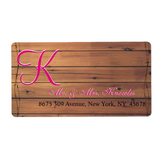 Etiqueta Monograma da parede 3d do celeiro (Frente)