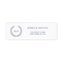 Monograma de Casamento de Marinho Azul com  Elegan