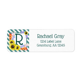 Etiqueta Monograma de Girassol Tiras de Teto