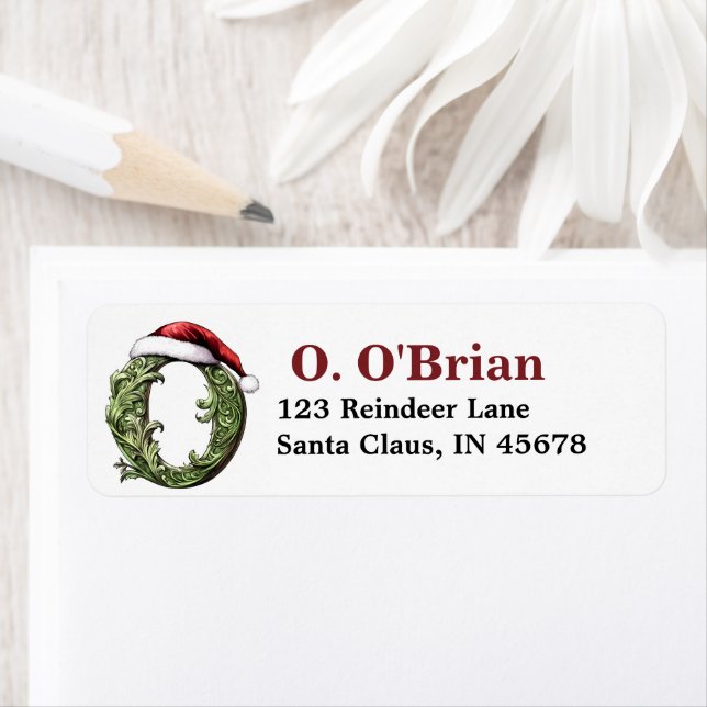 Etiqueta Monograma de Santa Hat (Insitu)
