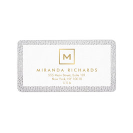 Etiqueta Monograma do logotipo com Elegante Snakeskin Impre