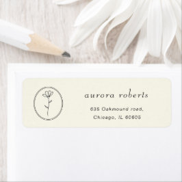 Etiqueta Monograma do logotipo de arte da linha de flores b