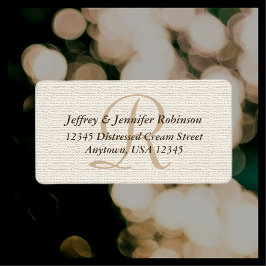 Etiqueta Monograma do Rótulo de Endereço de Retorno Texturi