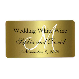 Etiqueta Monograma do Rótulo do Vinho Dourado Real Casado N