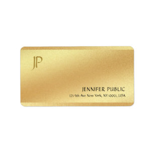 Etiqueta Monograma Elegante moderno Modelo Dourado brilhant