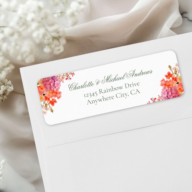 Etiqueta  Monograma Floral Elegante Casamento em Script  (Elegant Floral Monogram Script Wedding Label)