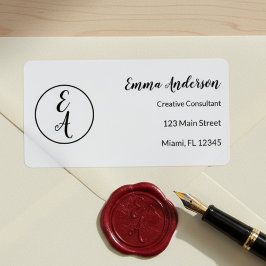 Etiqueta Monograma Moderno Minimalista