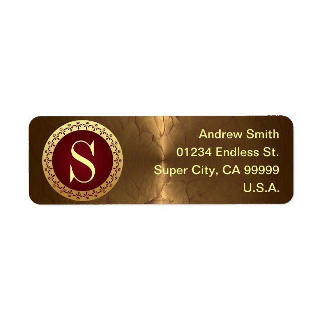 Etiqueta Monograma Personalizado (Frente)