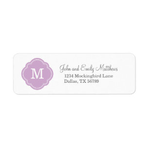 Etiqueta Monograma personalizado do Lilac costume roxo