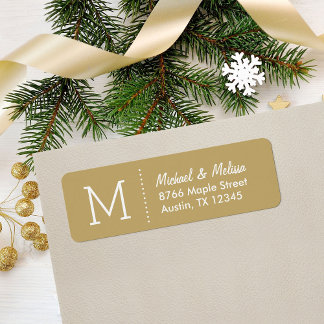 Etiqueta Monograma Personalizado Dourado