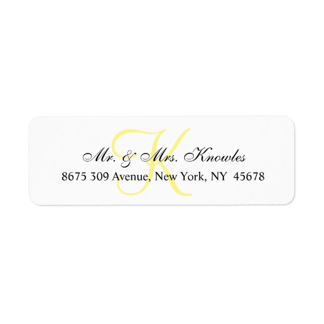 Etiqueta Monograma Personalizável ✨ Chique & Único Pessoal (Frente)