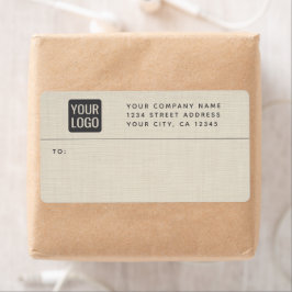 Etiqueta Monograma Simples e Elegante de Textura de Creme d