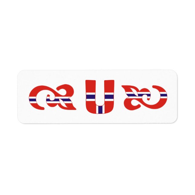 Etiqueta Monograma U Rótulo Norueguês (Frente)