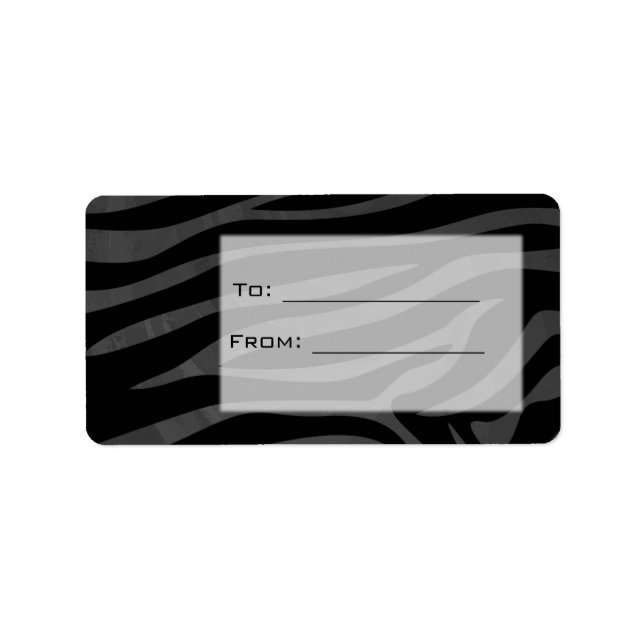 Etiqueta Monograma Zebra Black e Cinzas (Frente)