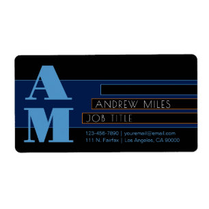 Etiqueta Monogramas retrormodernos e formas e cores editáve