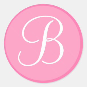 Etiqueta Monogrammed do rosa e a branca do