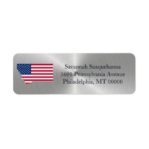 Etiqueta Montana Silver American Flag Patriotic