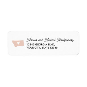 Etiqueta MONTANA State Map with Heart - ANY COLOR