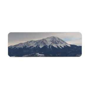 Etiqueta Montanha com Capas de Neve Superior