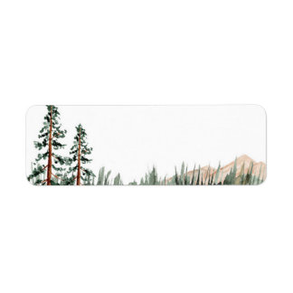Etiqueta Montanhas Rustic Elegance Forest Pine Vazio