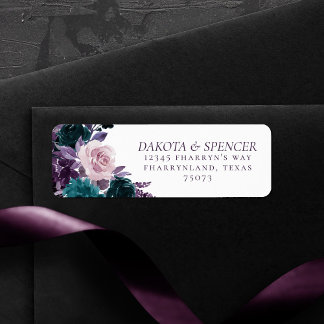 Etiqueta Moody Boho | EggPlant Purple e Teal Address