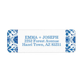 Etiqueta Morada de Casamento do azulejo do Verão do Mediter