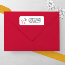 Etiqueta Morada de Casamento por Folha de Folha de Folha de