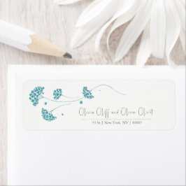 Etiqueta Morada de Devolução das Flores de Turquesa Cuta