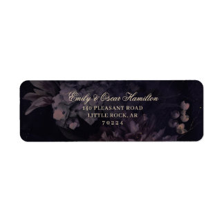 Etiqueta Morada de Devolução de Boho Floral Gótico Roxo Esc