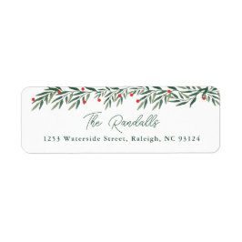 Etiqueta Morada de Devolução de Cartão de Natal Moderno