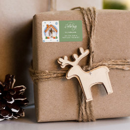 Etiqueta Morada de devolução de fotograma de Natal Cozy