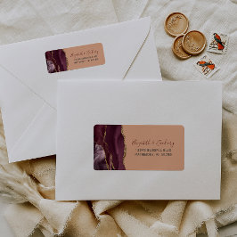 Etiqueta Morada de Devolução de Pêssego de Agate Dourado Bu