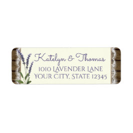 Etiqueta Morada de madeira de rendas e Lavandas