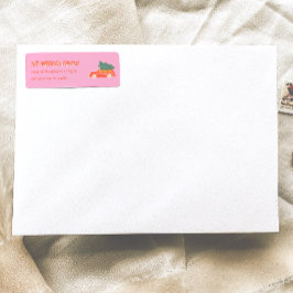 Etiqueta Morada de Natal do Carro Vermelho Rosa Rosa Rosa-C