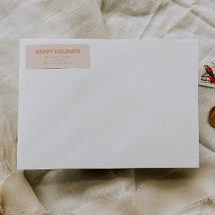 Etiqueta Morada de Regresso de Feriados Felizes de Coral Mo