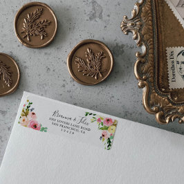 Etiqueta Morada de Retorno Floral de outono de Coloração Tr