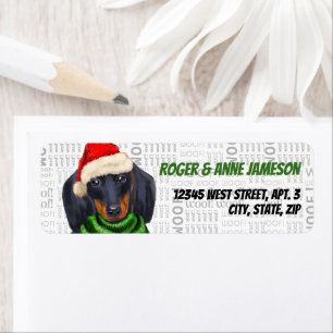 Etiqueta Morada do Natal Dachshund Lover