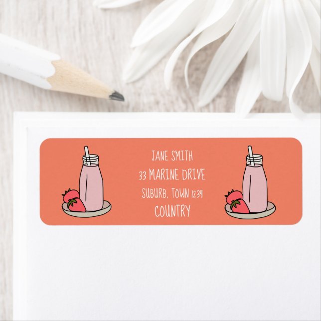 Etiqueta Morango Milkshake retrorrosa (Insitu)