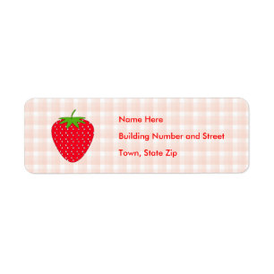 Etiqueta Morango vermelha na verificação do guingão