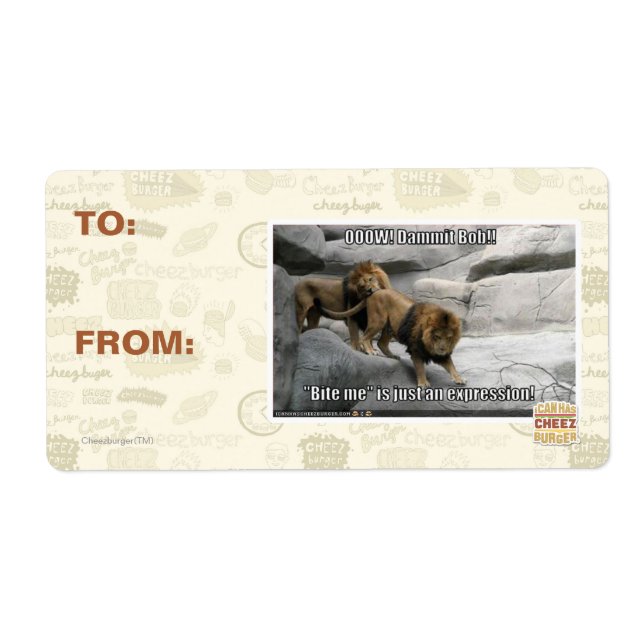 Etiqueta Morda-me é só uma expressão! (Frente)