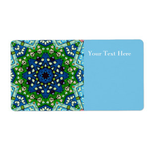 Etiqueta Mosaico Blue Hippie Boho Mandala