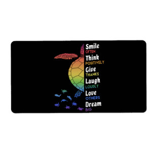 Etiqueta Mosaico Muitas Vezes, Pense Positivamente, Dê Obr