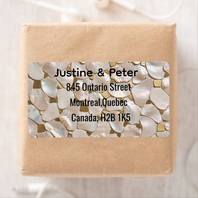 Etiqueta Mosaico Pérola Dourado Champanhe (Insitu)